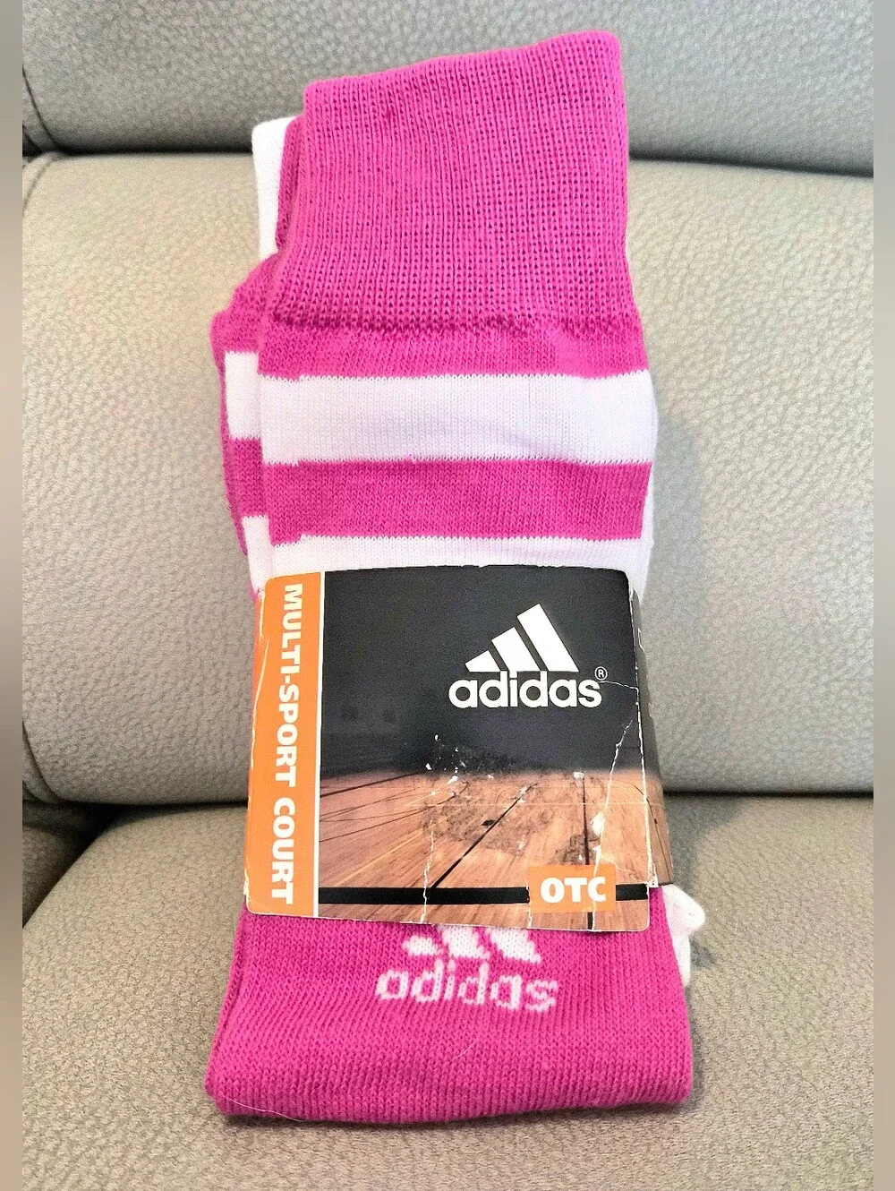 2 Pair Packs Socks Adidas Women M L Athletic  Black, Pink, Purple, White.